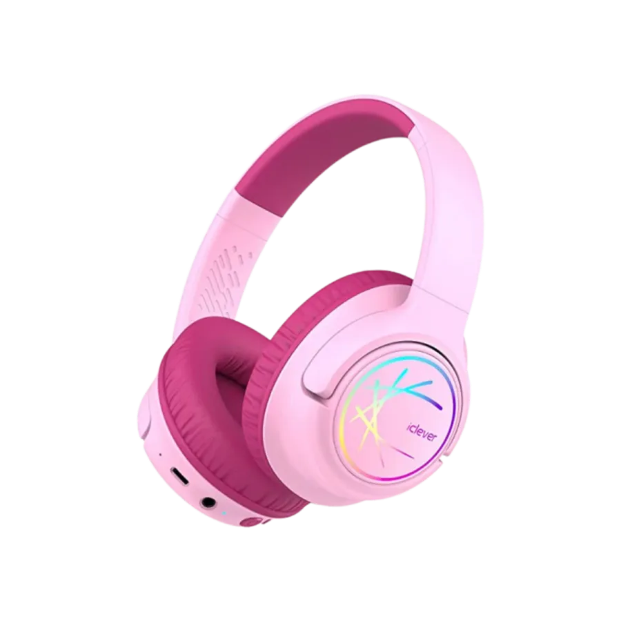 iClever BTH18 LED Çocuk Kulaklık Pembe Kulaklık
